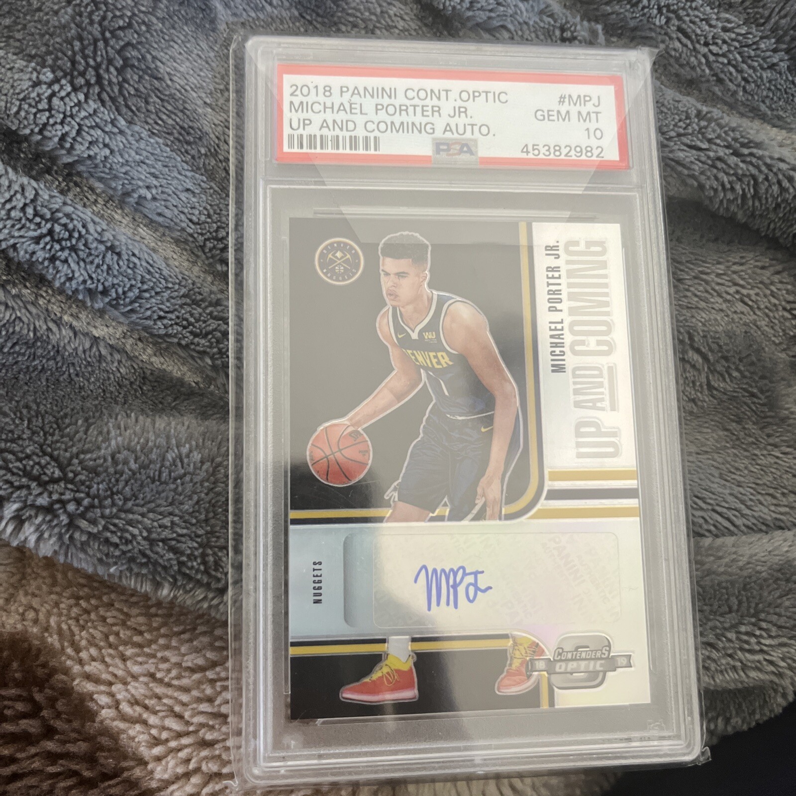 2018-19 Contenders Optic Prizm Up & Coming Michael Porter Jr RC AUTO /99 PSA 10