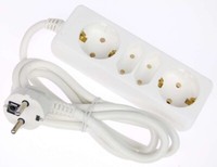 4-Fach Mehrfachsteckdose Steckdosenleiste 2X Schuko 2X Euro Weiss Stromverteiler