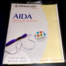 NEW Pre-Cut 14ct Lemon Yellow Zweigart Stern Aida, Cross Stitch, Embroidery