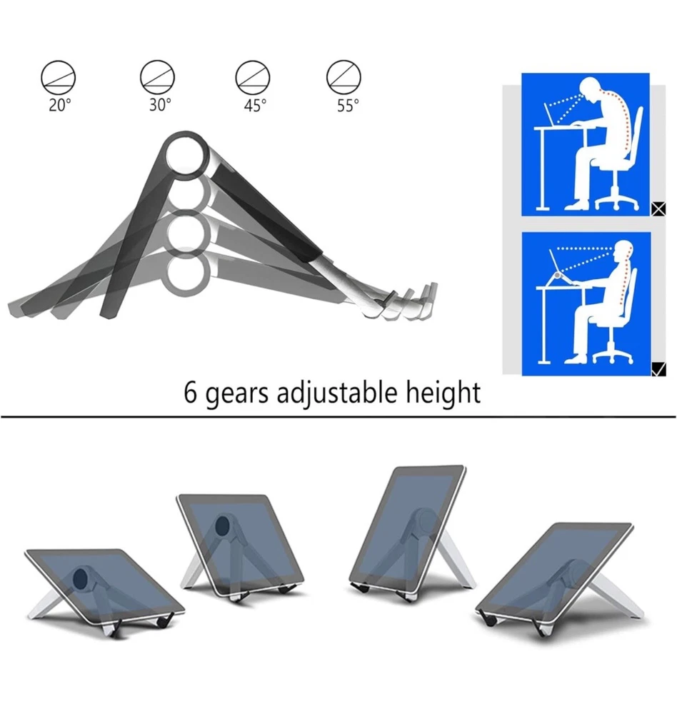 Laptop Stand for Laptop Adjustable Portable Tablet Holder 10-15.6 Inch (White)