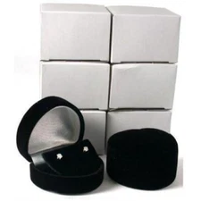 Heart Earring Gift Box Black Flocked Showcase Display