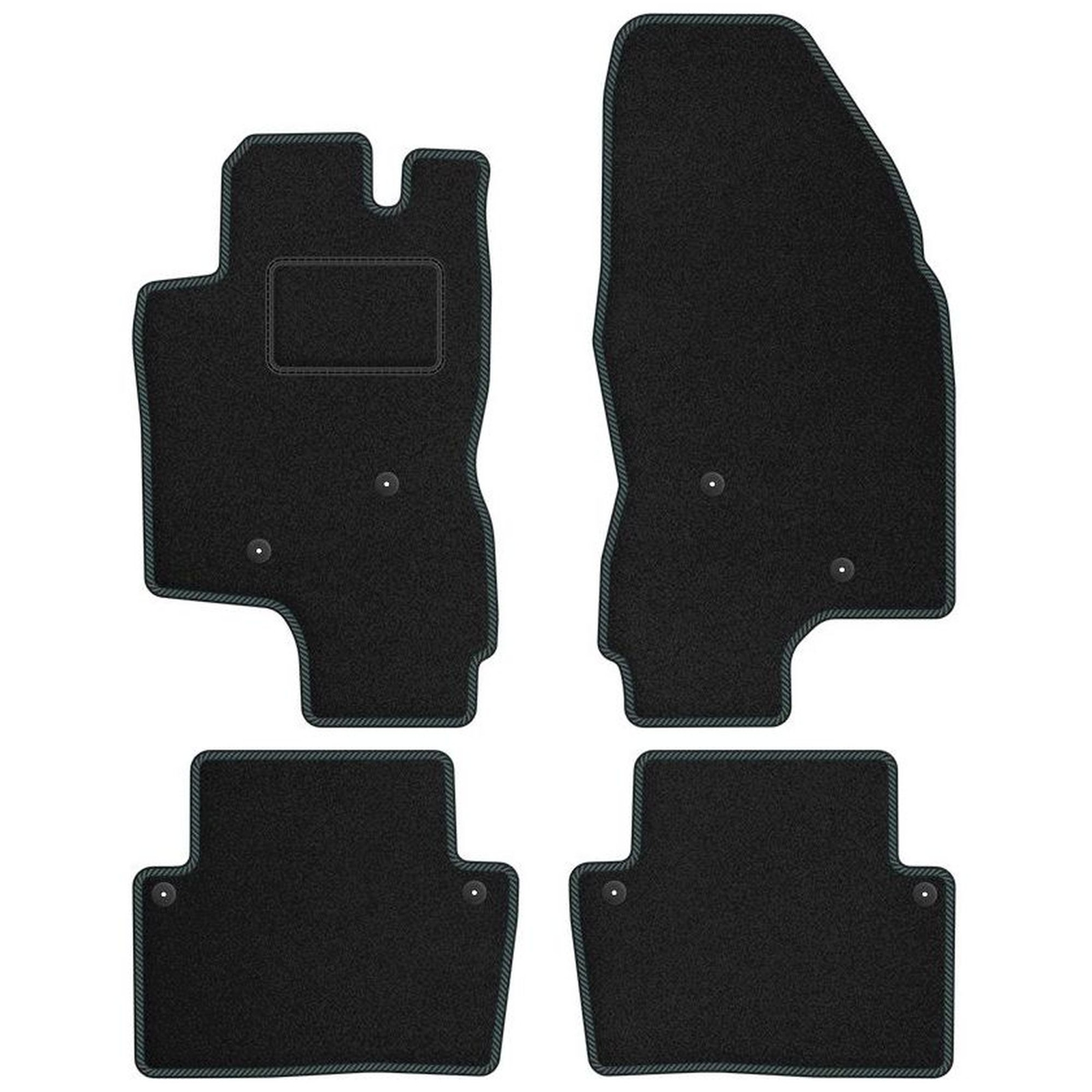 Tapis de sol en velours gris Streak pour Volvo S80 I de 1998 à 2006