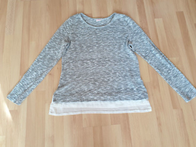 Laura T. Damen Pullover Gr. L grau/ weiß meliert   Top Zustand