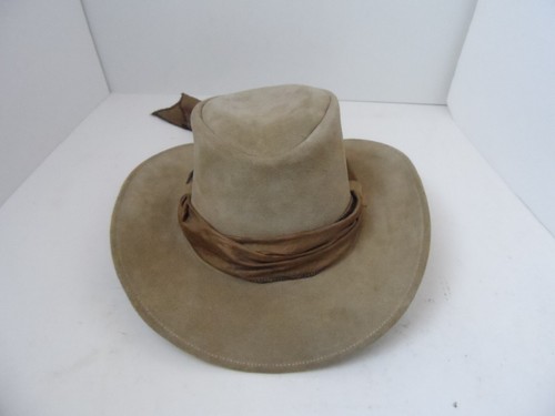 Dingo Australia Shady Lady Leather Suede Scarf Hat - Size 22.5