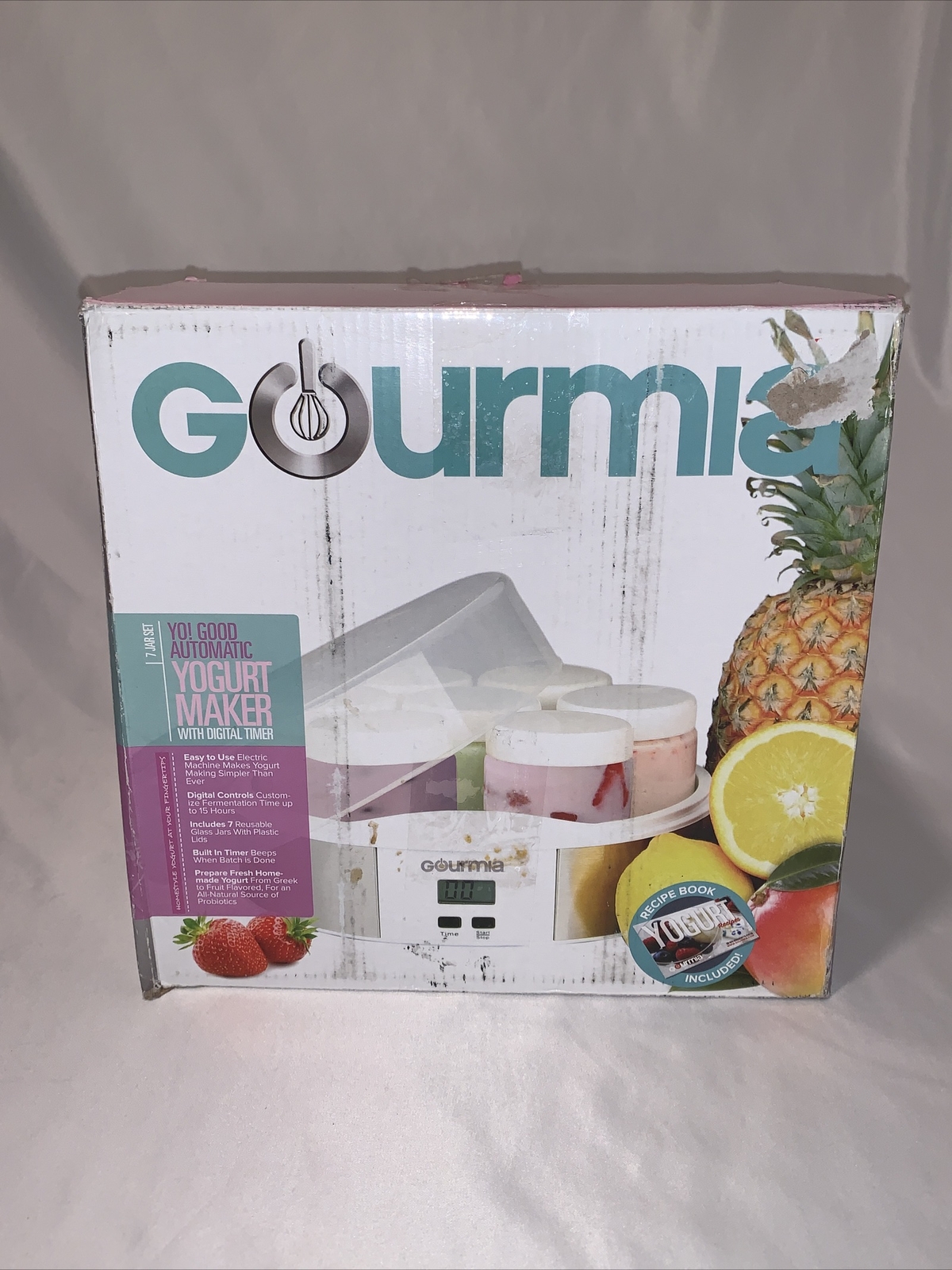 Gourmia GYM1620 Digital Yogurt Maker With 7 Glass Jars Customize To