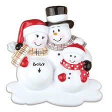 Snowman Pregnant Expecting Baby Ornament w/ 1 Child  PERSONALIZED FREE  
