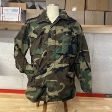 Vintage US Military Med Reg Woodland Camo Field Jacket Coat Cold Weather Alpha
