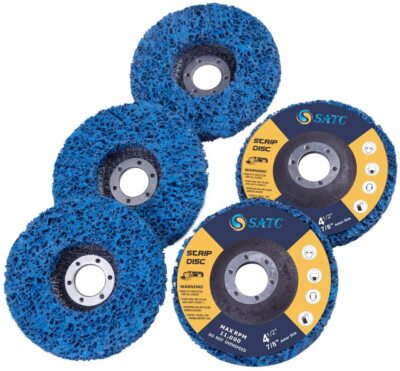 5PCS 4-1/2'' x7/8'' Blue Poly Strip Clean Disc Paint Stripping Rust Removal Wheels