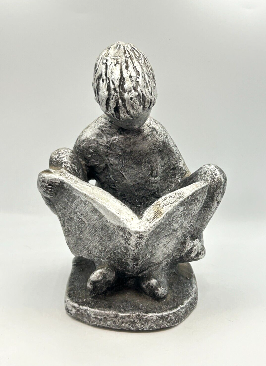 1970 Boy Seated Reading a Book Austin Productions Sculpture | eBay