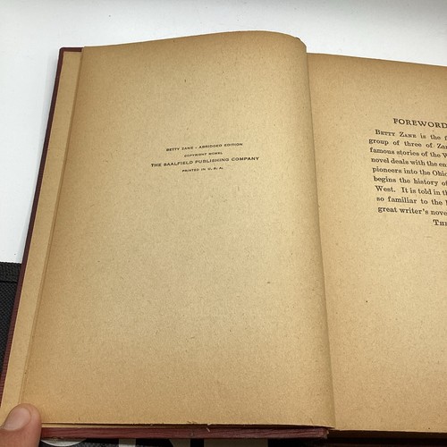1940 Betty Zane A Novel By Zane Grey Illustrated Hardcover Abridged Version - Picture 6 of 6