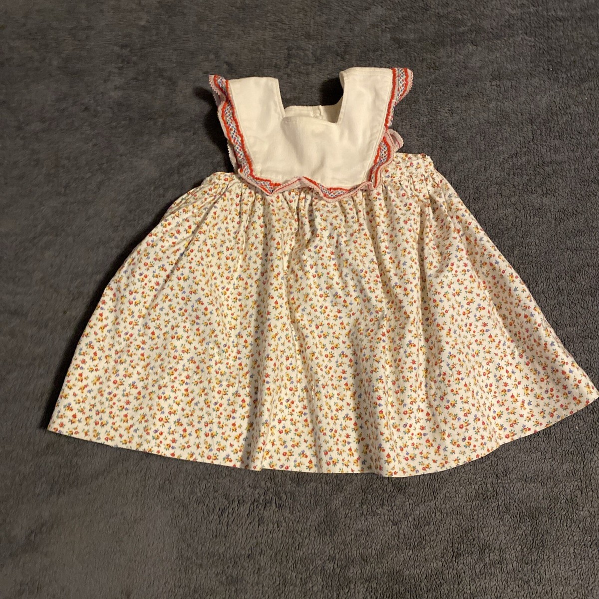 Vtg Handmade Toddler Girls Red Floral Sleeveless Dress With White Yoke 12-18 Mos | eBay Vtg Handmade Toddler Girls Red Floral Sleeveless Dress With White Yoke 12-18 Mos | eBay