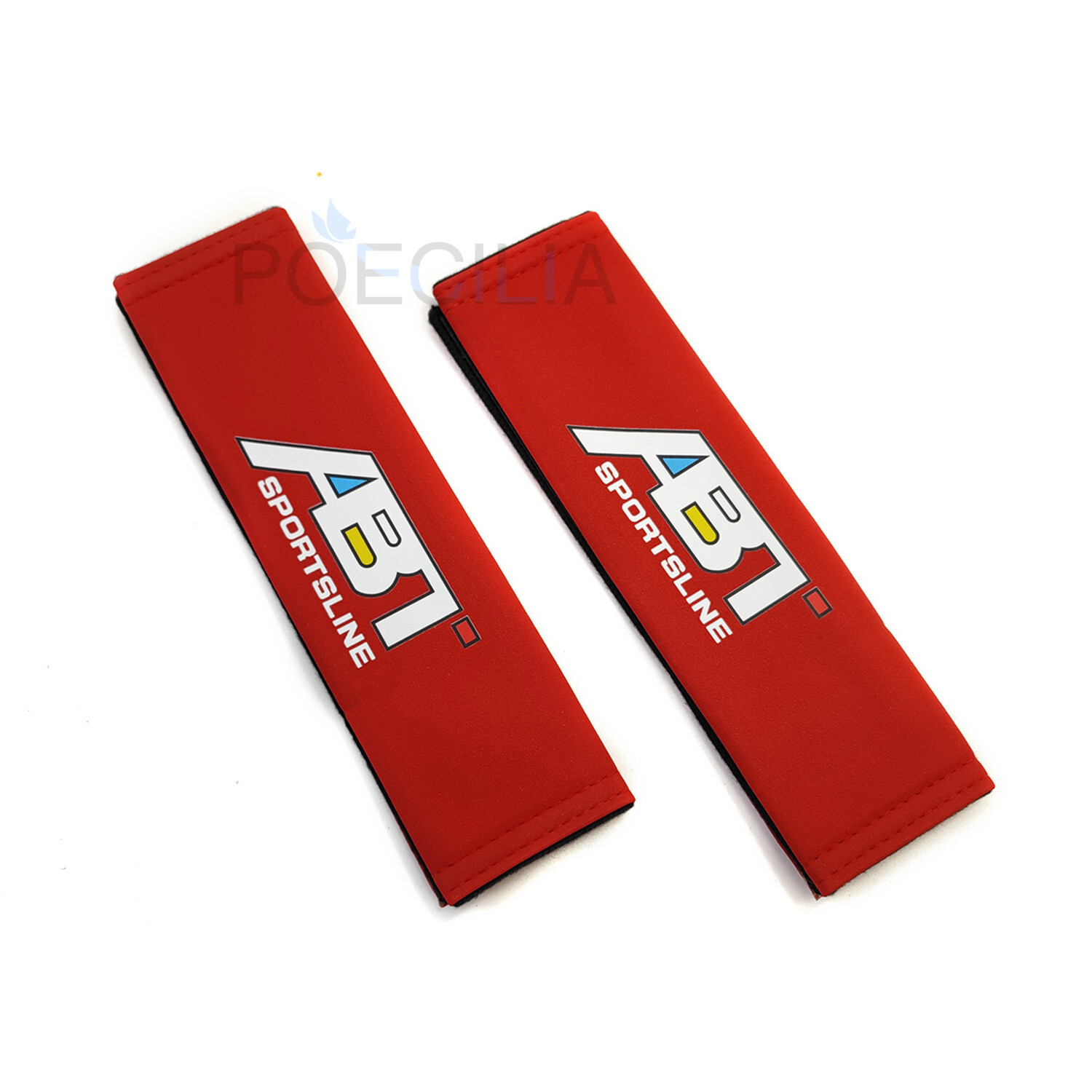 Housse de ceinture de sécurité rouge ABT sportsline daim 220x65mm pour accessoire intérieur auto