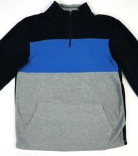 Youth Boys Children's Place Sweater Fleece XXL 16 Blue Pull Over 1/4Zip 100 Poly