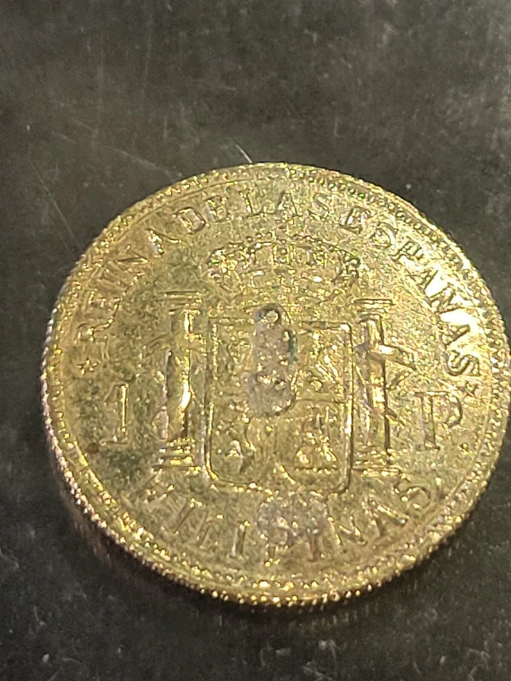 1898 PHILLIPINES 1 PESO GOLD COIN ISABEL II - Image 2 of 4