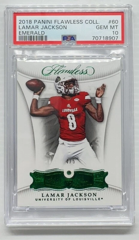 Lamar Jackson Panini Flawless Collegiate #60 Emerald