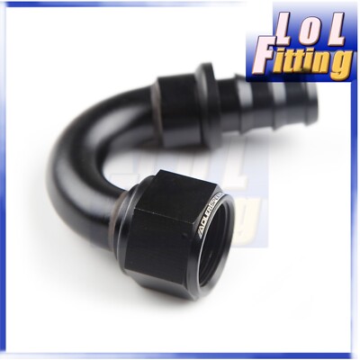 US SHIP 150 Degree 12AN AN12 Hose End Adapter Push-on Fuel Oil Fitting Black