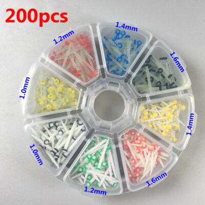 200Pcs Colorful Dental Straight Fiber Post Kit Glass Quartz 1.0/1.2/1.4/1.6mm US