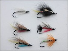 6 Salmon Flies, Single Hook Pack, 6 Varieties, Hook Size 6 - UK FREE DELIVERY