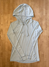 Anetik Long Sleeve Performance Hooded Zip Sun Shirt Light Blue Women  s Small