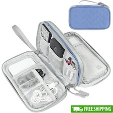 Portable Cable Organizer Case Double Layer Travel Accessory Storage Bag New