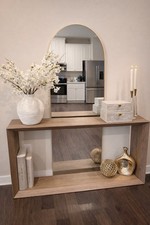 Luxury Modern Entryway Decor Set Console Table, Arched Mirror Accessories
