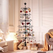 3/6FT Wrought Iron Gloden/Black Christmas Tree with Star No Accessories Holiday
