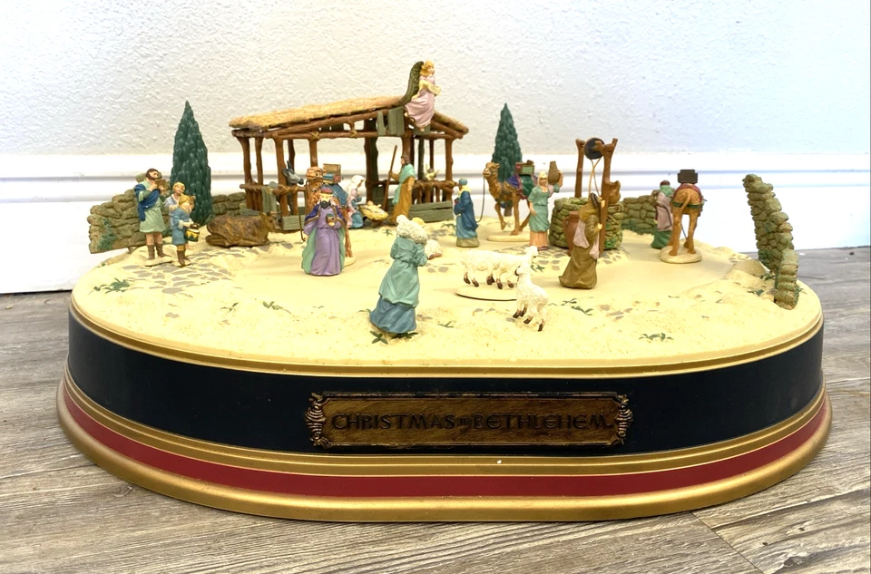 Antigo Presépio Animado Mr Christmas Natal em Belém 32 peças Caixa não testada - Imagem 3 de 4