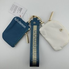 NWT Lululemon dual pouch wristlet Green White