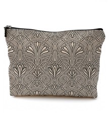 Vintage Floral Makeup Bag, Art Deco Neutral Floral Cosmetic Bags for Women, R...