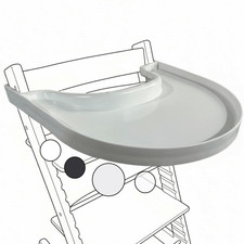 High Chair Tray for Stokke Tripp Trapp Gray No Baby Set Needed. Suction
