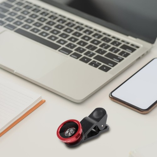 Universal Portable Cell Phone Camera Lens Super Wide Angle Lens Clip on (Red) - 第 8/12 張圖片