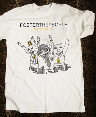 Retro Foster The People Band Pumped Up Kicks Cotton White S-5XL T Shirt AG831