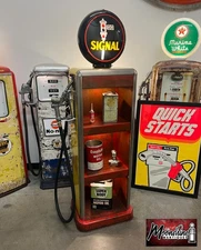 Rustoration 1940’s SIGNAL GASOLINE Bowser Gas Pump w/ Shelves - Mancave Decor