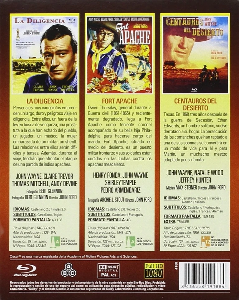 JOHN FORD + JOHN WAYNE (BLU-RAY) - Imagen 2 de 3