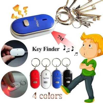 LED Anti-Lost Key Finder Key Locator Keychain Whistle Sound Control Keyring Use