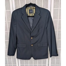 Nautica Youth Boys Blazer 14R Navy Blue Two Gold Brass Buttons Sport Coat Jacket