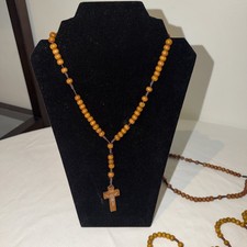 Rosary prayer OLIVE WOOD BETHLEHEM HOLY LAND Necklace Beads