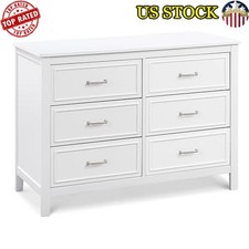 6 Drawer Dresser Baby Changing Station Smooth Glide Non-Toxic Wood Furniture New