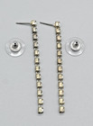 VINTAGE JOAN RIVERS SILVERTONE CRYSTAL DANGLE EARRINGS 2 1/4" — photo 2