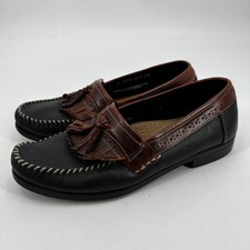 GH Bass Weejuns Mens Black Brown Leather Kiltie Tassel Loafers Moccasin Shoe 9.5