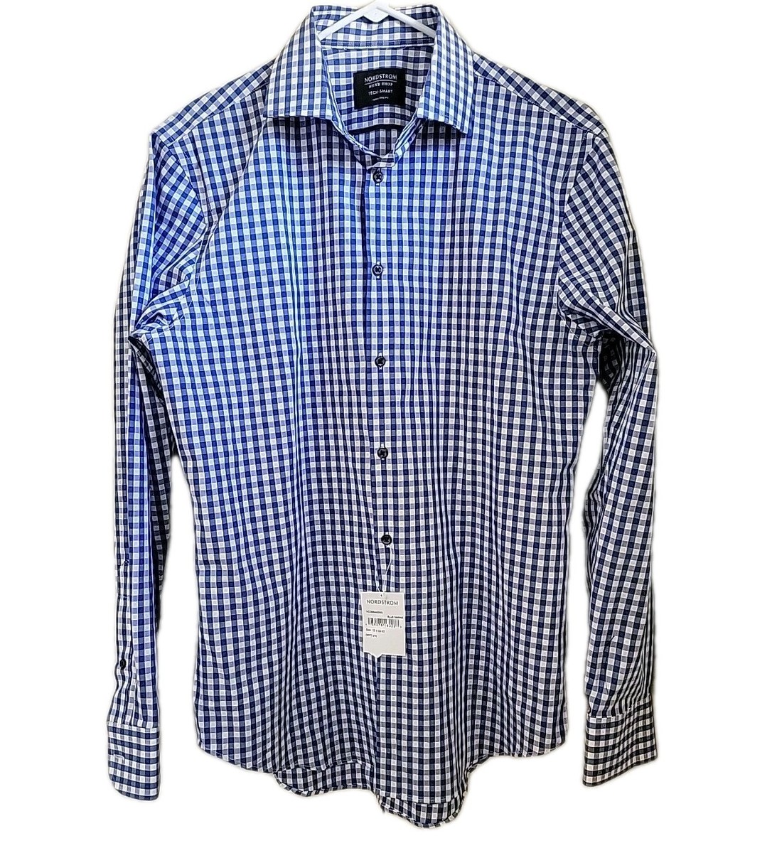 Nordstrom Mens Shop Tech-Smart Extra Trim fit Blue Marine 15 32-33 Nwt