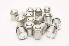 17X Kodak metal film canister for 35mm film, Clean Silver 