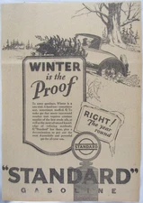 Vintage 1926 STANDARD Gasoline Gas Oil Newspaper Print Ad