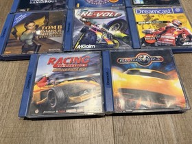 Sega Dreamcast Games Bundle X8 Games - Tomb Raider,NBA,Hidden & Dangerous,Revolt