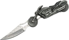 Rite Edge 4.75" Motorcycle Folding Knife – Etched Stainless Steel Blade, Cast 