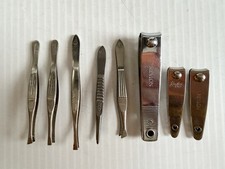 Vintage Tweezers And Nail Clippers Lot- Henco, Wiss, Revlon Etc.