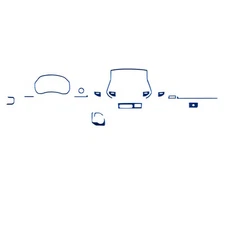 16Pcs Blue Carbon Fiber Interior Dash Cover Kit For RAM 1500/2500/3500 2019-2024