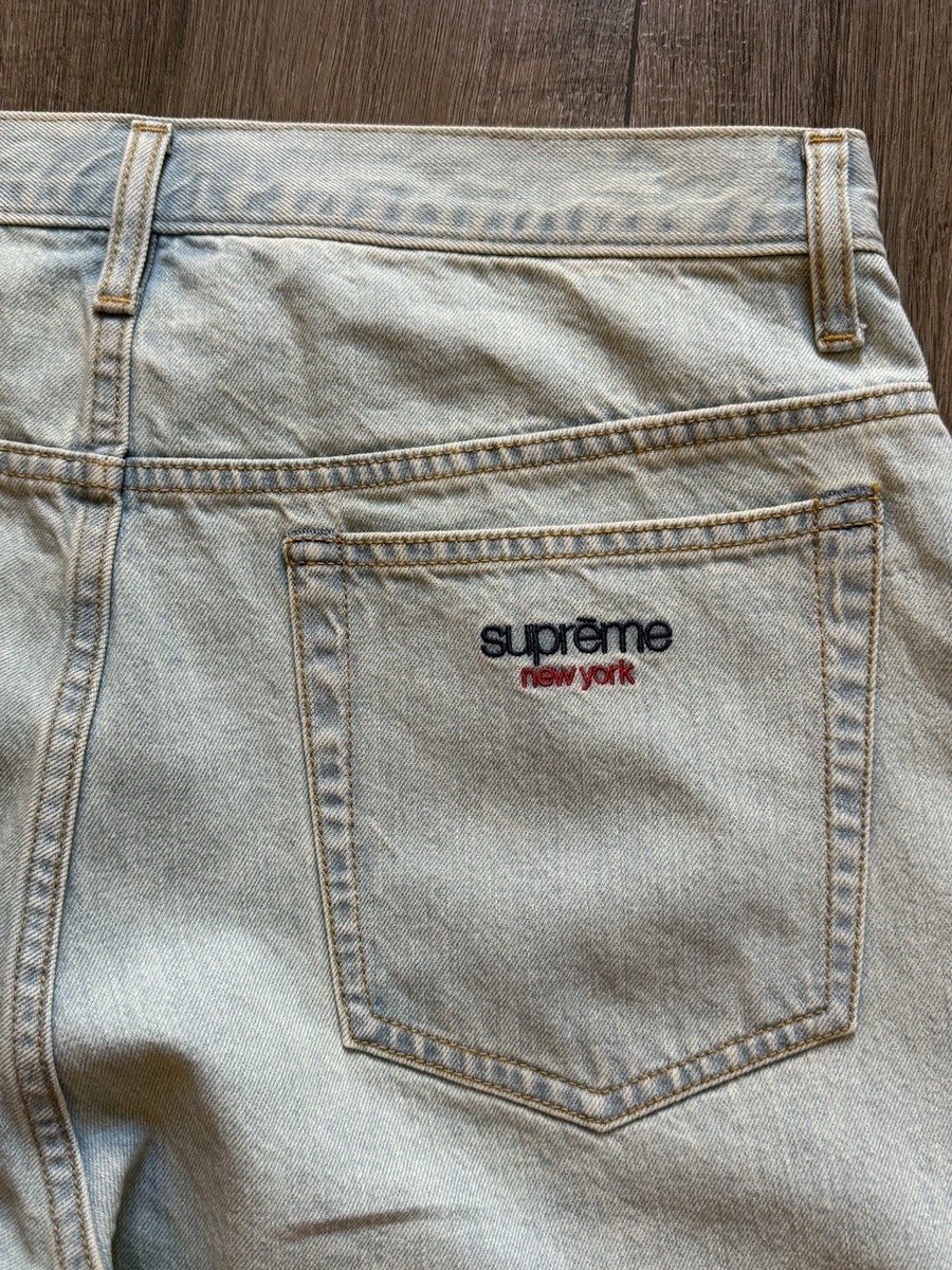 Supreme Baggy Jean Light Washed Indigo Blue Denim FW25 Size 32 | eBay