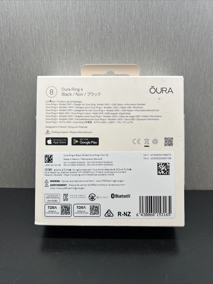 Oura Ring 4 Smart Ring Activity Tracker Size 8 In Black | JZ90-54144-08 - Image 2 of 4