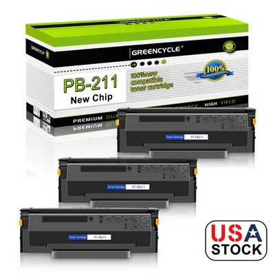 GREENCYCLE 3PK Black PB211 Toner Cartridge Fit for Pantum P2500NW M6550W M6550N